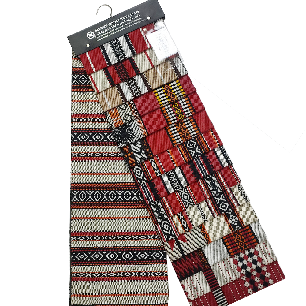 Aangepaste Arabische stijl Rode en zwarte Jacquard Sadu Sofa -bekledingsstof