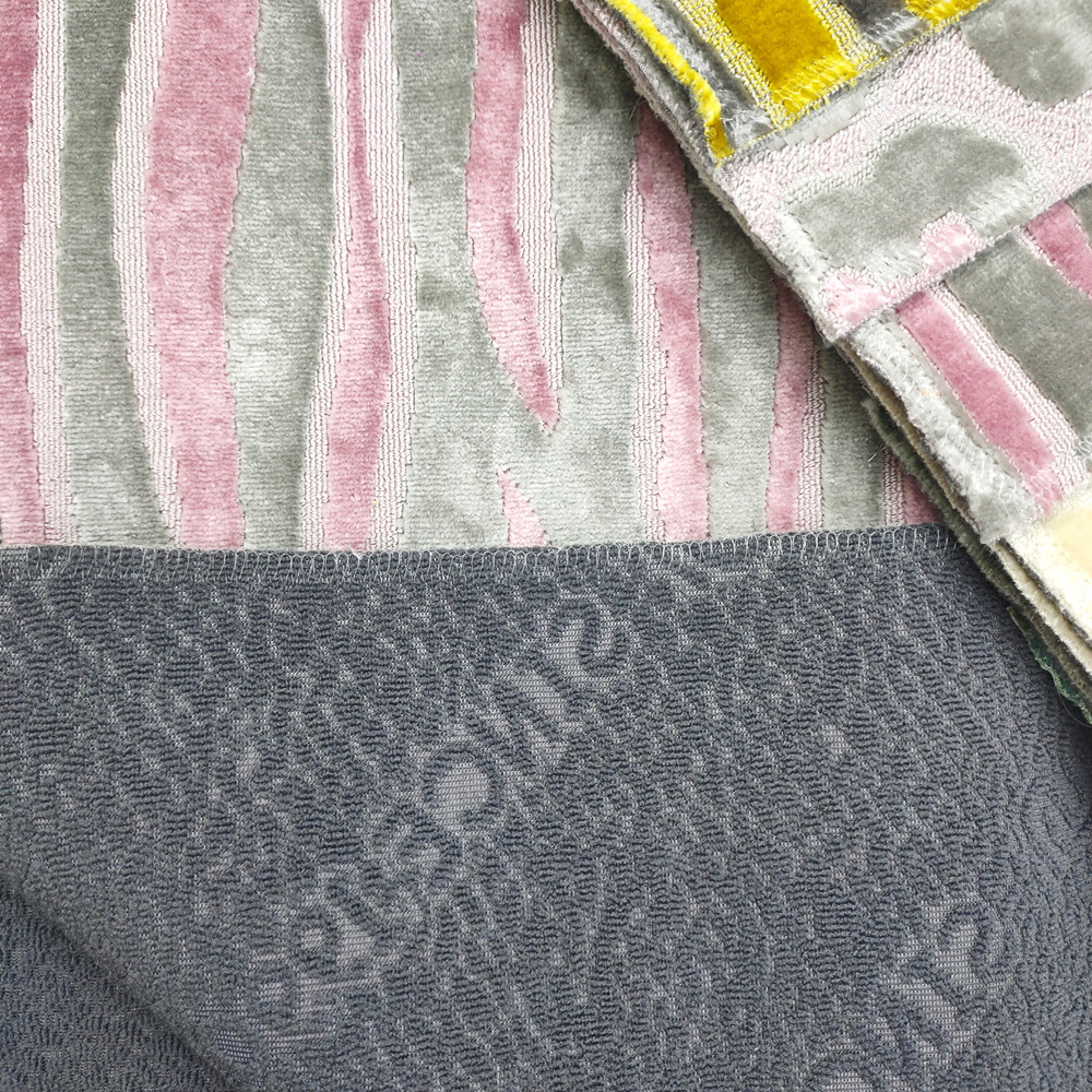 Verschillende patroonontwerpen Twee kleuren Jacquard snijstapel fluwelen sofa stof 