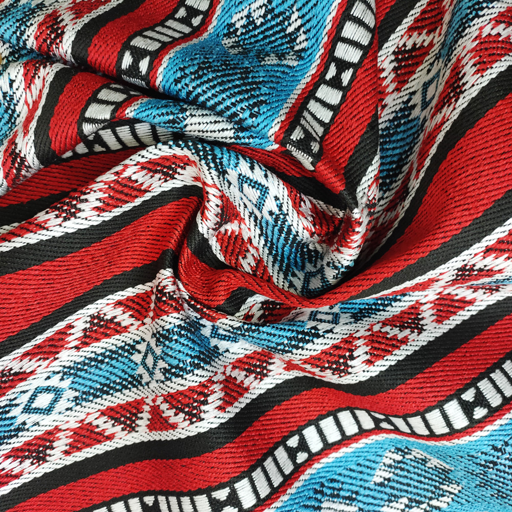 Arabische stijl Sadu polyester katoen garen geverfd jacquard stof voor bank en tas