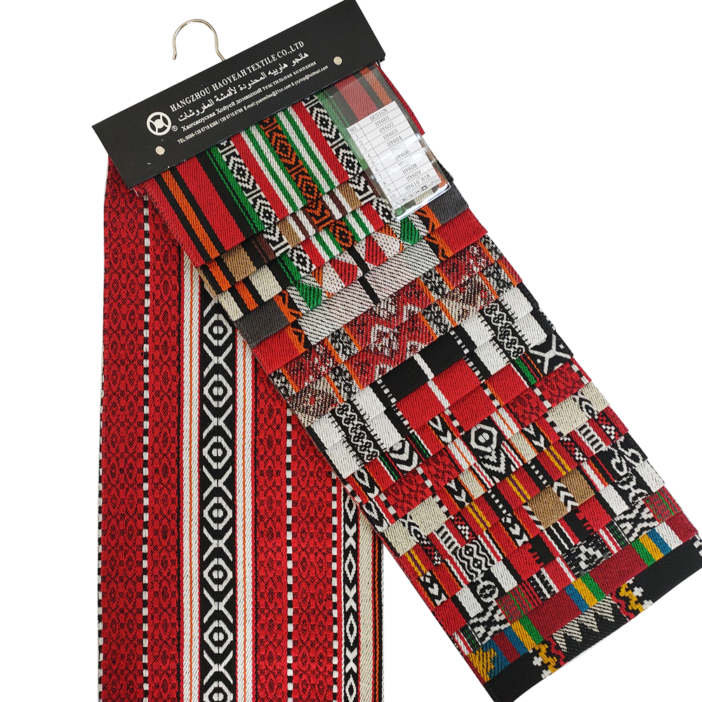Arabische stijl rode en zwarte Jacquard Sadu -stof voor bankmeubilair textiel