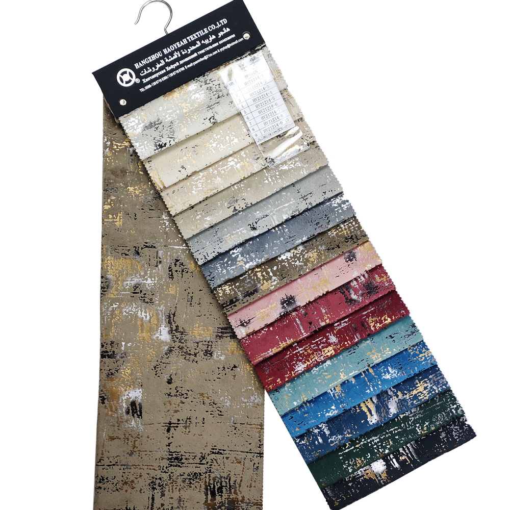 Zwaargewicht polyester drie kleuren bronzing Foil Holland Velvet Sofa Fabric 