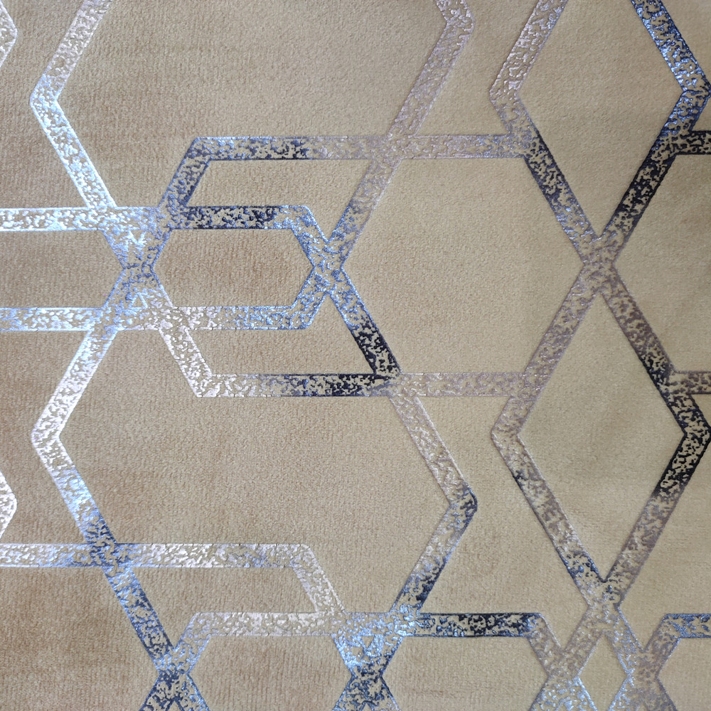 Creatief geometrisch patroon Goudfolie Print Holland Velvet Sofa Furniture Fabric